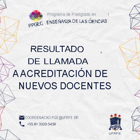 RESULTADO DE LA CONVOCATORIA DE ACREDITACIÓN DE NUEVOS DOCENTES