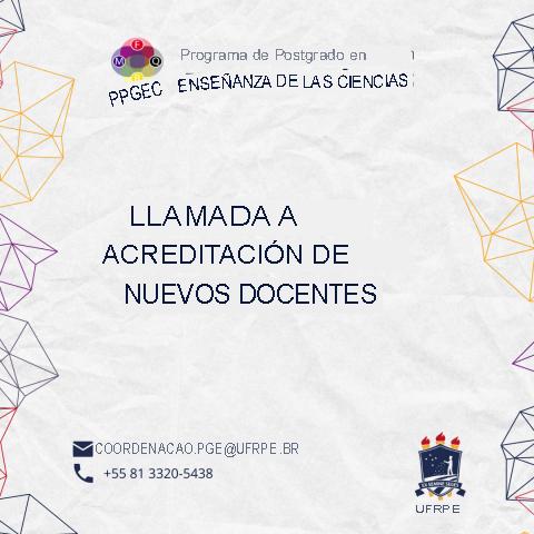 CONVOCATORIA ACREDITACIÓN DE NUEVOS DOCENTES