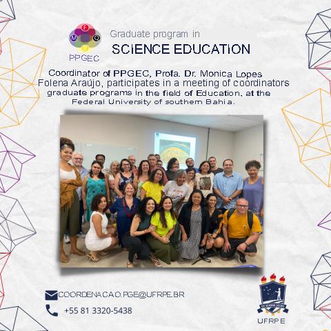 Coordinator Prof. Dr. Monica Lopes Folena Araújo of the Postgraduate Program in Science Teaching, participates in the III MEETING OF THE NORTHEAST FORUM OF THE TEACHING AREA.
