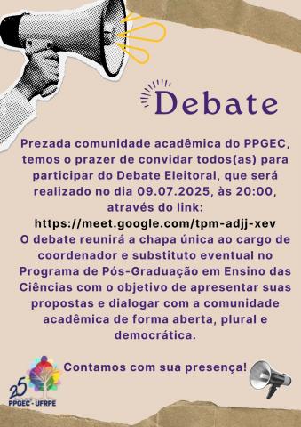 convite para o debate eleitoral