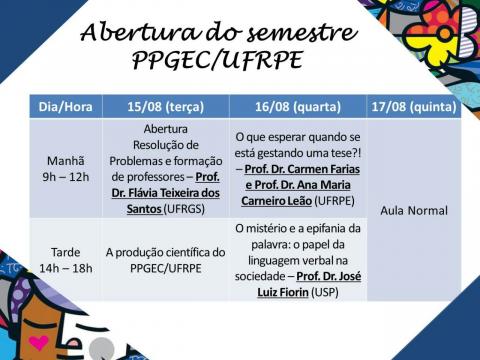Abertura do semestre letivo 2017.2