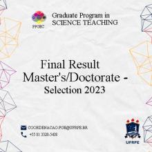 Final Result Masters/Doctorate - Selection 2023