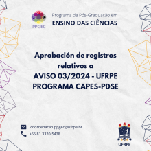 Aprobación de registros relacionados con el AVISO 03/2024 – PROGRAMA CAPES-PDSE UFRPE