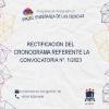 RECTIFICACIÓN DEL HORARIO SOBRE EL AVISO NO. 1/2023