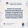 NOTICE OF SELECTION AND ADMISSION OF STUDENTS TO MASTER'S AND DOCTORATE COURSES AT PPEGEC/UFRPE